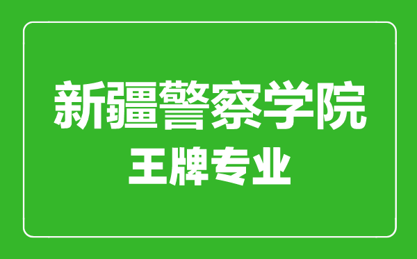 新疆警察學院王牌專業有哪些,新疆警察學院最好的專業是什么