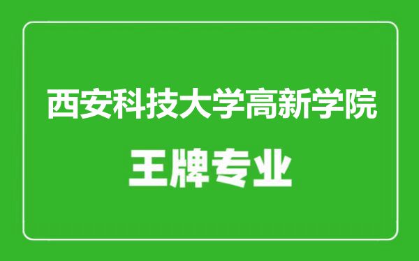 西安科技大學高新學院王牌專業有哪些,西安科技大學高新學院最好的專業是什么
