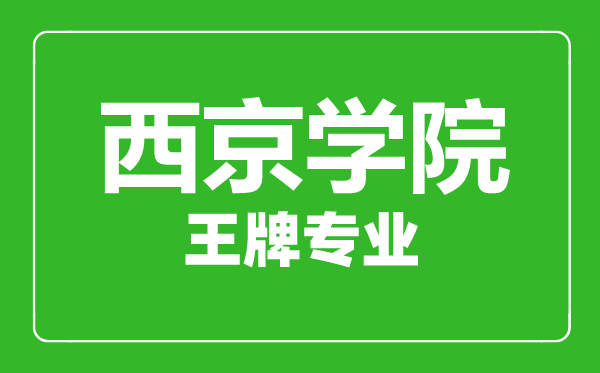 西京學院王牌專業有哪些,西京學院最好的專業是什么