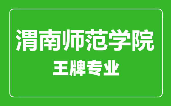 渭南師范學院王牌專業有哪些,渭南師范學院最好的專業是什么