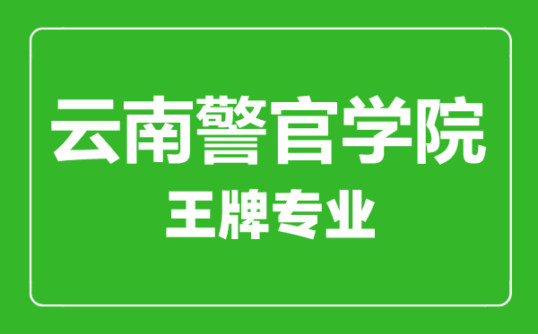 云南警官學院王牌專業有哪些,云南警官學院最好的專業是什么