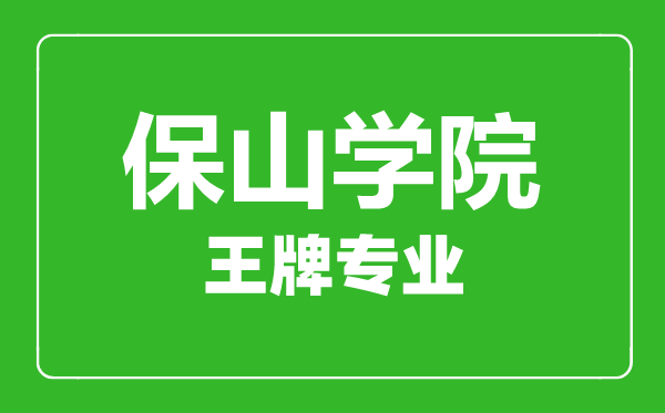 保山學院王牌專業有哪些,保山學院最好的專業是什么