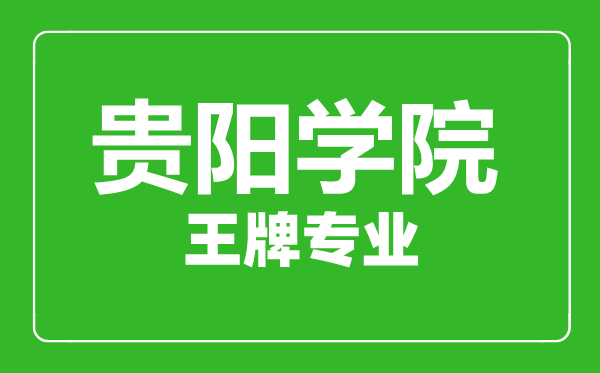 貴陽學院王牌專業有哪些,貴陽學院最好的專業是什么