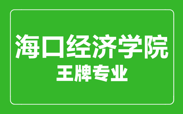 海口經濟學院王牌專業有哪些,海口經濟學院最好的專業是什么
