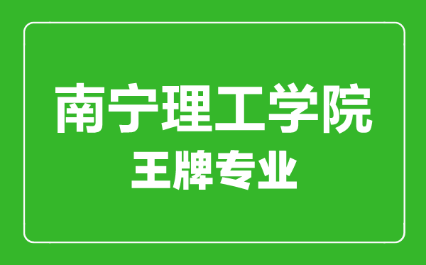 南寧理工學院王牌專業有哪些,南寧理工學院最好的專業是什么
