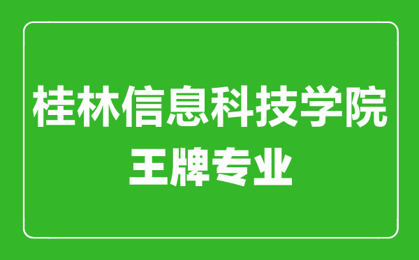 桂林信息科技學院王牌專業有哪些,桂林信息科技學院最好的專業是什么