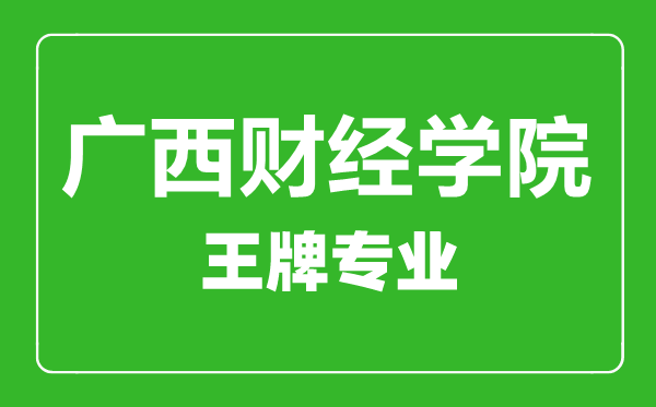 廣西財(cái)經(jīng)學(xué)院王牌專業(yè)有哪些,廣西財(cái)經(jīng)學(xué)院最好的專業(yè)是什么