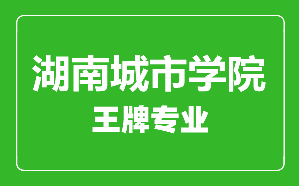 湖南城市學院王牌專業有哪些,湖南城市學院最好的專業是什么