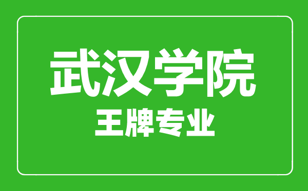武漢學院王牌專業有哪些,武漢學院最好的專業是什么