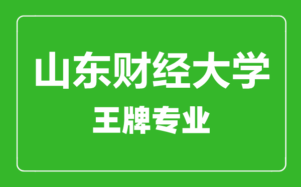 山東財經大學王牌專業有哪些,山東財經大學最好的專業是什么