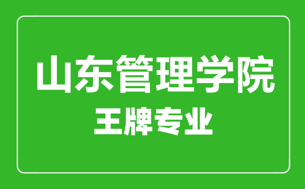 山東管理學院王牌專業有哪些,山東管理學院最好的專業是什么