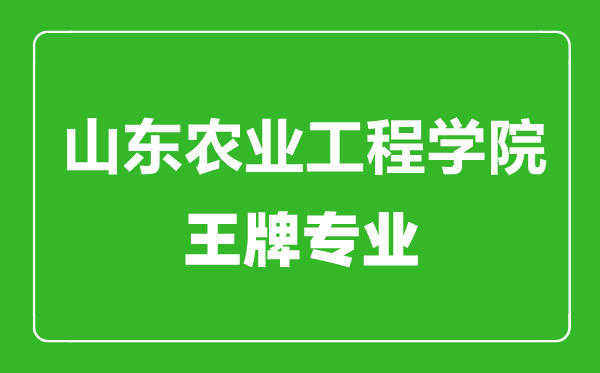 山東農(nóng)業(yè)工程學(xué)院王牌專業(yè)有哪些,山東農(nóng)業(yè)工程學(xué)院最好的專業(yè)是什么