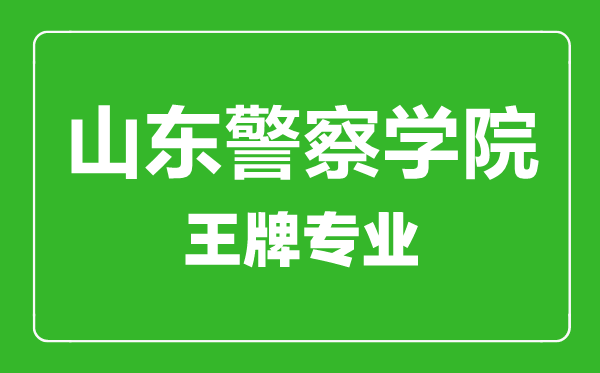 山東警察學院王牌專業有哪些,山東警察學院最好的專業是什么