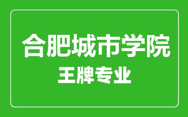 合肥城市學院王牌專業有哪些,合肥城市學院最好的專業是什么