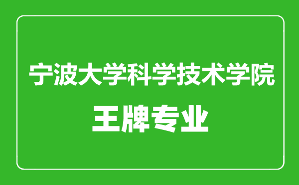 寧波大學科學技術學院王牌專業有哪些,寧波大學科學技術學院最好的專業是什么