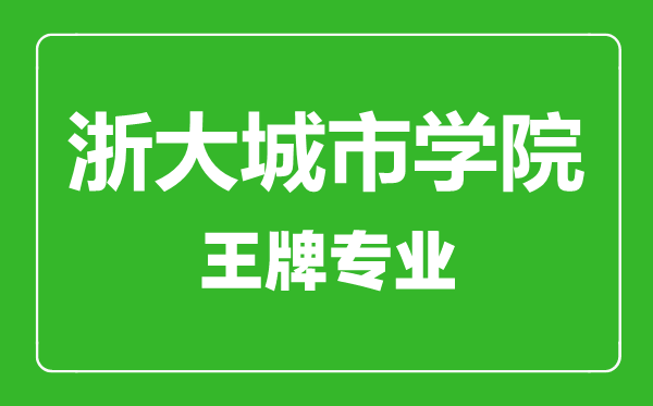 浙大城市學院王牌專業(yè)有哪些,浙大城市學院最好的專業(yè)是什么
