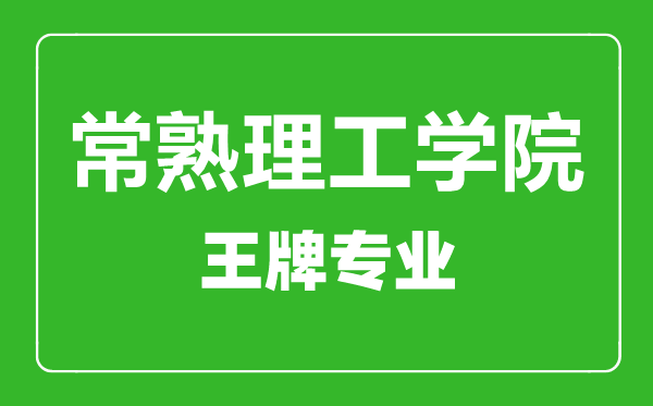 常熟理工學院王牌專業有哪些,常熟理工學院最好的專業是什么