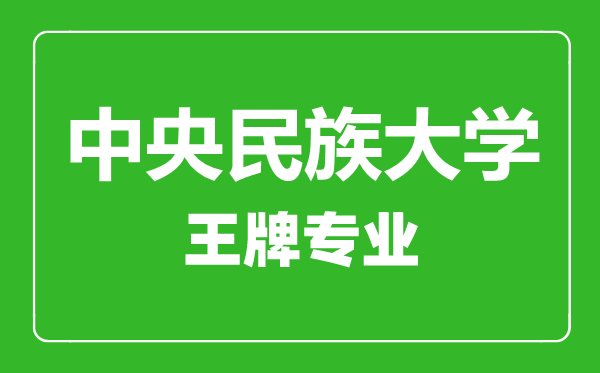 中央民族大學王牌專業有哪些,中央民族大學最好的專業是什么