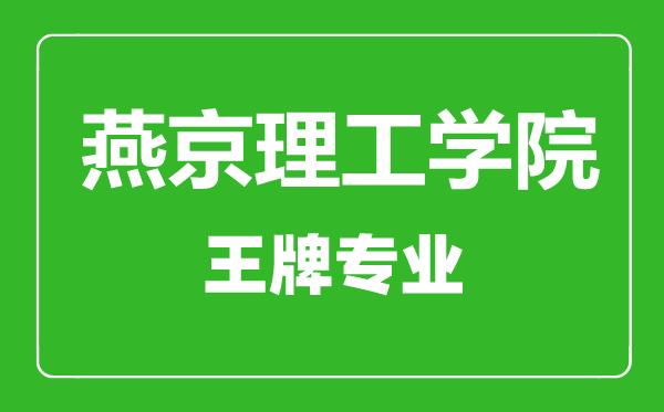燕京理工學院王牌專業有哪些,燕京理工學院最好的專業是什么