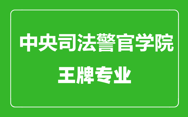 中央司法警官學院王牌專業有哪些,中央司法警官學院最好的專業是什么