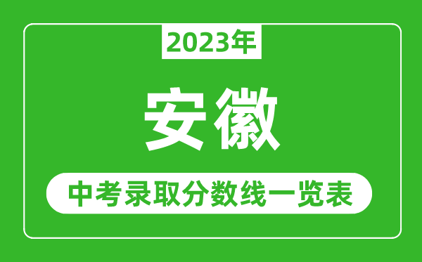 2023年安徽中考錄取分數線,安徽省各高中錄取分數線一覽表