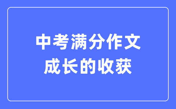 中考滿分作文：成長的收獲