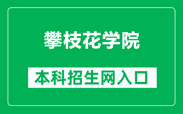 攀枝花學院本科招生網網址(https://zsw.pzhu.cn/)