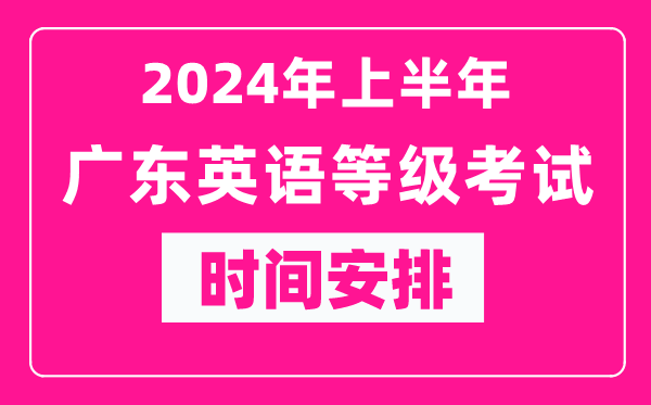 2024年上半年廣東英語等級考試時間安排表