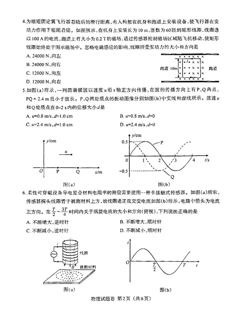新高考2024九省聯考物理試卷及答案解析