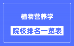 植物營養學專業考研院校排名一覽表