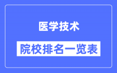 醫學技術專業考研院校排名一覽表