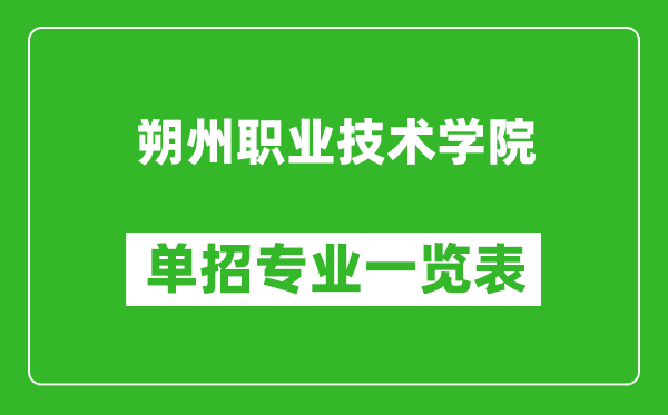 朔州職業技術學院單招專業一覽表