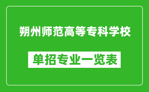 朔州師范高等?？茖W(xué)校單招專業(yè)一覽表