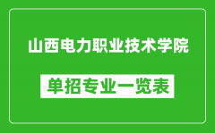山西電力職業技術學院單招專業一覽表