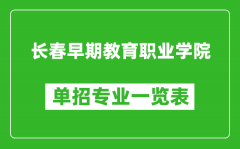 長春早期教育職業學院單招專業一覽表