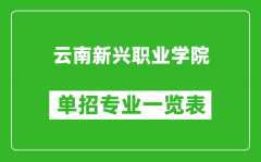云南新興職業學院單招專業一覽表