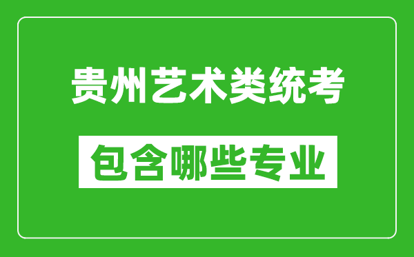 貴州藝術類統考包含哪些專業？