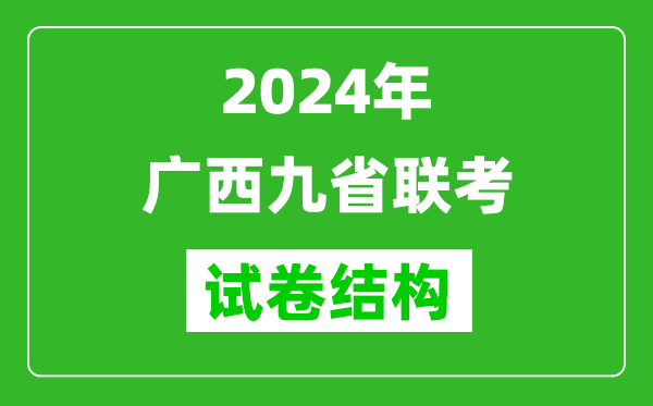 新高考2024年廣西九省聯考各科試卷結構