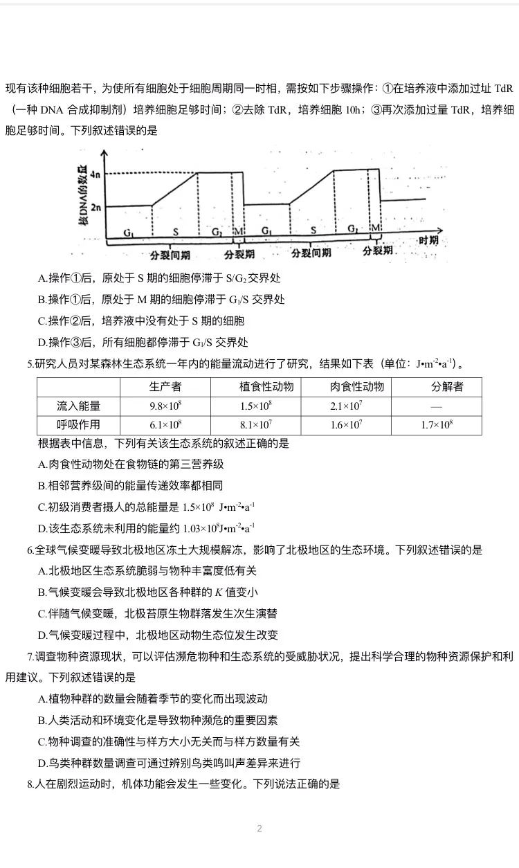 新高考2024七省聯考生物試卷及答案解析