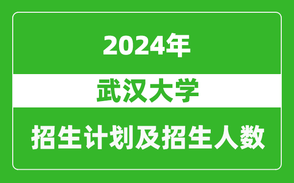 武漢大學2024年在河南的招生計劃和招生人數