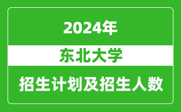 東北大學2024年在吉林的招生計劃及招生人數