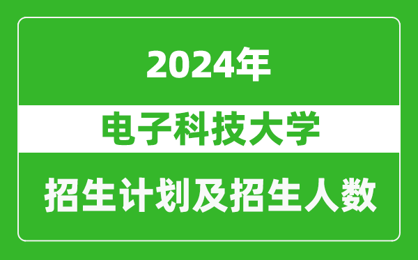 電子科技大學2024年在貴州的招生計劃及招生人數(shù)