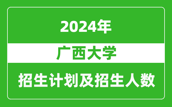 廣西大學2024年在貴州的招生計劃及招生人數