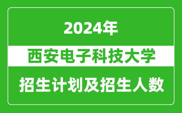西安電子科技大學2024年在江西的招生計劃及招生人數