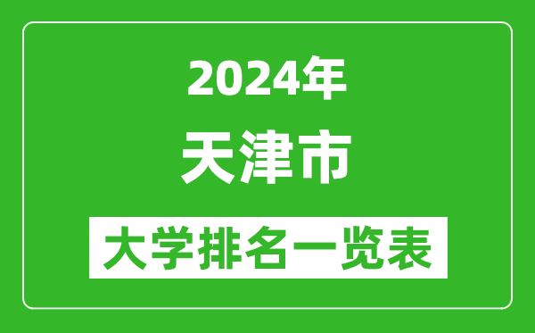 2024年天津市大學排名一覽表（56所）