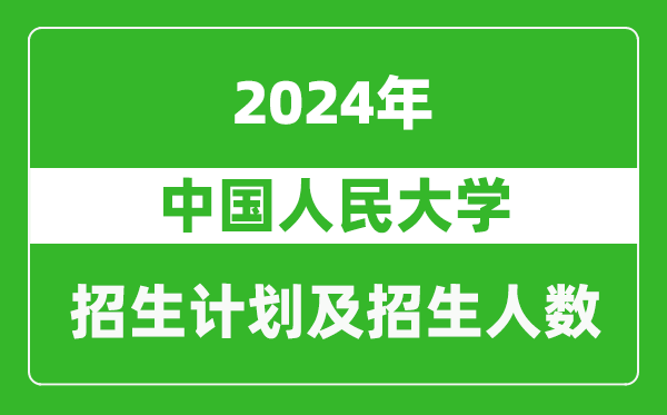 中國人民大學2024年在河北的招生計劃及招生人數