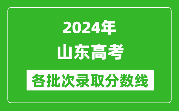 2024山東高考各批次錄取分數線一覽表(含一本,二本,專科)