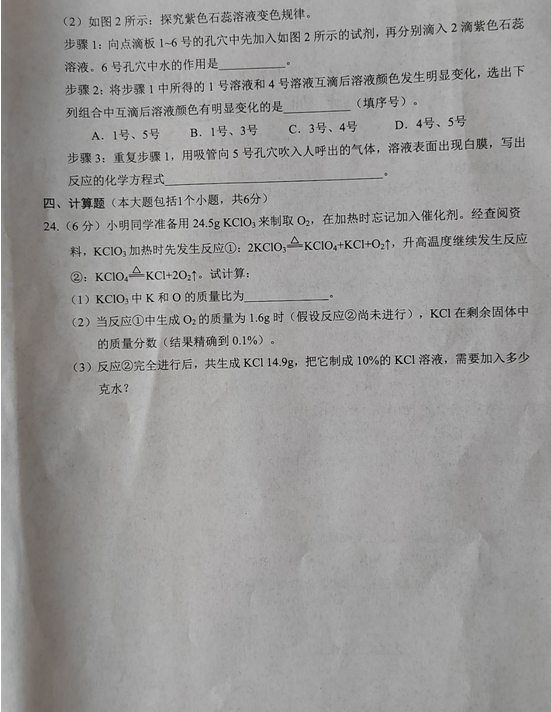 2024年重慶中考化學試卷真題及答案解析