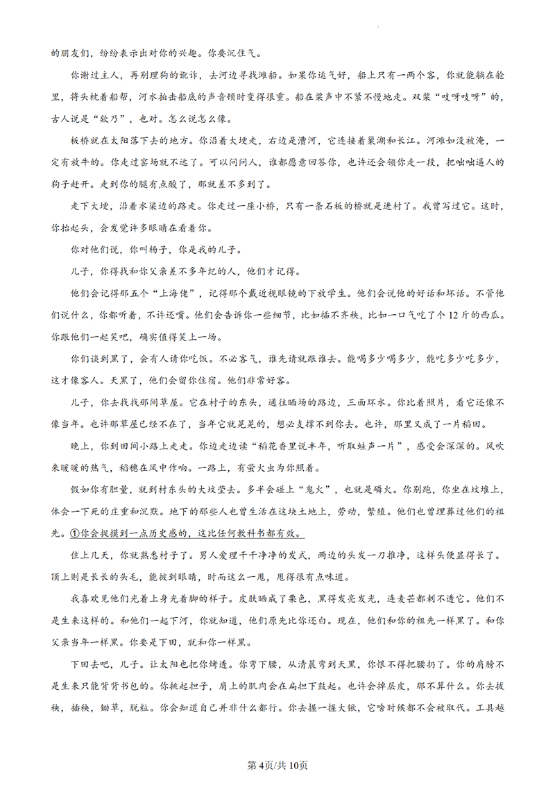 2024年高考語文試卷真題及答案解析（新高考一卷）