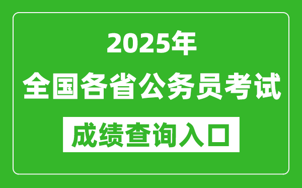 2025年全國各省公務員考試成績查詢入口網址匯總表